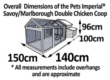 Pets Imperial® - Hühnerstall Savoy mit 1.4m Freilaufgehege - für 6 bis 8 Hühner Je nach Größe - leicht zu reinigen - 9